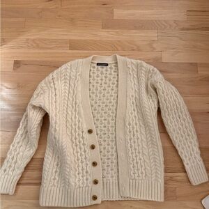 Brandy Melville Cream Cable Knit Cardigan